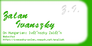 zalan ivanszky business card